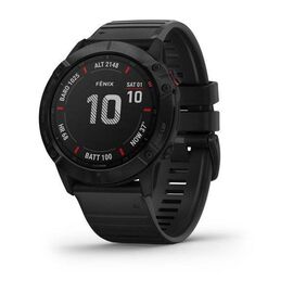 Смарт-часы GARMIN fenix 6X Pro, GPS, Watch, EMEA, Black w/Black Band, 010-02157-01, изображение  - НаВелосипеде.рф