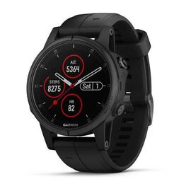 Смарт-часы Garmin fenix 5S Plus Sapphire, Black w/BlackBand, 010-01987-03, изображение  - НаВелосипеде.рф