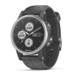 Смарт-часы Garmin fenix 5S Plus, Glass, Silverw/BlackBnd, 010-01987-21, изображение  - НаВелосипеде.рф
