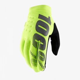 Велоперчатки 100% Brisker Glove, Fluo Yellow, 2020, 10016-004-11, Вариант УТ-00237448: Размер: М, изображение  - НаВелосипеде.рф