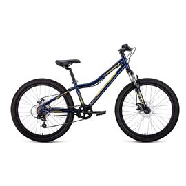 Подростковый велосипед FORWARD TITAN 24" 2.2 2021, RBKW1J146006, Вариант УТ-00241495: Рама: 12" (Рост: 140-160 см.), Цвет: темно-синий/золотой, изображение  - НаВелосипеде.рф