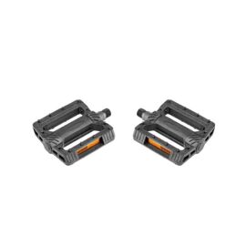 Педали велосипедные FEIMIN FP-869,  платформенные, комплект 2 штуки, 9/16", 93x90 мм, пластик, черный, УТ00019295, изображение  - НаВелосипеде.рф