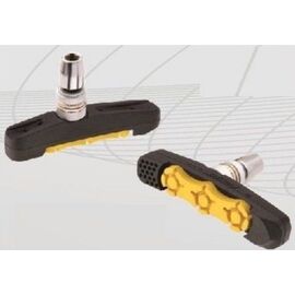 Тормозные колодки Vinca Sport, пара, черные с желтым, VB 111-2 black/yellow (72мм), изображение  - НаВелосипеде.рф