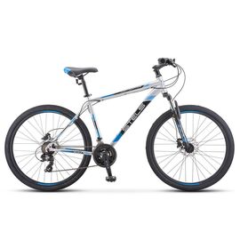 Горный велосипед STELS Navigator-700 MD F010 27,5" 2020, LU080658, Вариант УТ-00243399: Рама: 21" (Рост: 180-190 см), Цвет: Серебристый/синий, изображение  - НаВелосипеде.рф