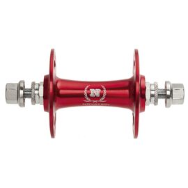 Втулка велосипедная NOVATEC Singlespeed/Fixie, передняя, алюминий, 32 Н,М9х140мм, без гаек на ось, красный, 5-325937-1, изображение  - НаВелосипеде.рф