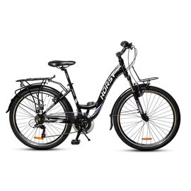 Городской велосипед HORST Shadow 26" 2020 , Вариант УТ-00197328: Рама: 16" (Рост: 150-165 см), Цвет:  черный/серый/фиолетовый, изображение  - НаВелосипеде.рф