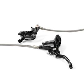 Тормоз Hope Tech 3 V4  Front BRAIDED, передний, дисковый гидравлический, L/H, комплект, без ротора, черный, T3V4NBFL, изображение  - НаВелосипеде.рф