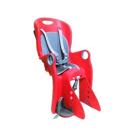Велокресло детское, заднее, пластик, нагрузка до 22 кг, крепеж  за подседельную трубу 28-40 мм, красный, BQ-9-1 (red), изображение  - НаВелосипеде.рф