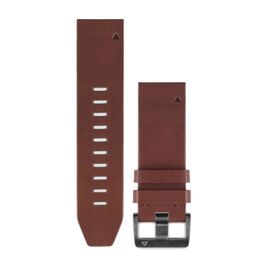 Ремешок сменный для смарт-часов GARMIN QuickFit, 26mm, Leather, Brown, 010-12517-04, изображение  - НаВелосипеде.рф