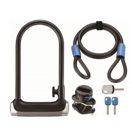 Замок велосипедный Giant SURELOCK PROTECTOR 1 DT, U-образный, трос в оплетке, 2 ключа, 520000000, изображение  - НаВелосипеде.рф