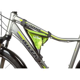 Подсумок велосипедный M-WAVE подрамный треугольный плечевой упор (100) черно-зеленый 5-122545, изображение  - НаВелосипеде.рф