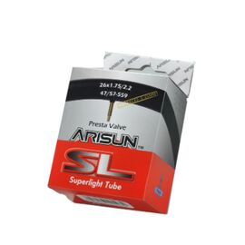 Камера велосипедная ARISUN, 26x1.75/2.2 Presta48, Superlitе, 9090011, изображение  - НаВелосипеде.рф