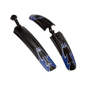 Крылья велосипедные V-GRIP, комплект, переднее+заднее, полипропилен, черный-синий, 8002, изображение  - НаВелосипеде.рф