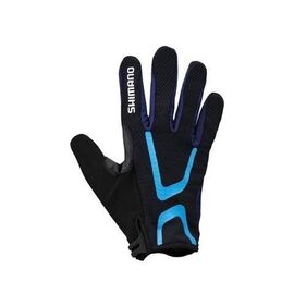 Велоперчатки SHIMANO Light, длинные пальцы, синие, ECW-GLBS-KS02MH4, Вариант 00-00019283: Размер: L, изображение  - НаВелосипеде.рф