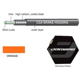 Оплётка троса тормоза Jagwire BHL424, 5мм, CGX-SL, оранжевая, 30м бухта, изображение  - НаВелосипеде.рф
