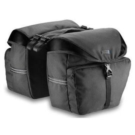 Сумка-штаны LOTUS SH2-104E, кофры, на багажник,  Black Polyester + Black PU leather, 6100, изображение  - НаВелосипеде.рф