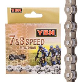 Цепь велосипедная YBN S52, 114 звеньев, для 7-8 скоростей, Brown/Brown, 883131, изображение  - НаВелосипеде.рф