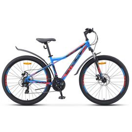 Горный велосипед STELS Navigator 710 MD V020 27.5" 2020, Вариант УТ-00244668: Рама: 16" (Рост: 150-165 см), Цвет: синий/чёрный/красный, изображение  - НаВелосипеде.рф