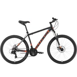 Горный велосипед Stark Indy 26.1 D Shimano 26" 2021, Вариант УТ-00244156: Рама: 16" (Рост: 150-165 см), Цвет: черный/оранжевый, изображение  - НаВелосипеде.рф