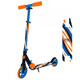 Самокат городской RIDEX Flow, 2-х колесный, 125 мм, синий/оранжевый, изображение  - НаВелосипеде.рф