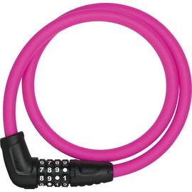 Замок велосипедный ABUS Numerino 5412C/85см, трос 12 мм, кодовый 4-х разрядный, класс защиты 3/15, розовый, 05-0020013, изображение  - НаВелосипеде.рф