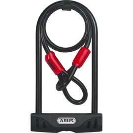 Замок-скоба велосипедный ABUS FACILO U-Lock 32/150HB 230х109 мм+USH+трос Cobra 10/140мм, 15 мм, ключ, черный, 05-0047700, изображение  - НаВелосипеде.рф