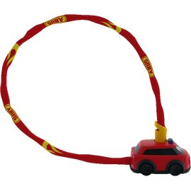 Замок велосипедный ABUS "Пожарная машина" Fire Department 1510/60 см, цепь 4 мм, на ключ, красный, 05-0078099, изображение  - НаВелосипеде.рф