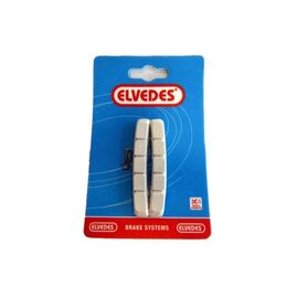 Вкладыши ELVEDES, для ободных колодок, V-brake, 72 мм, с покрытием из белого компаунда, 6841-CARD, изображение  - НаВелосипеде.рф
