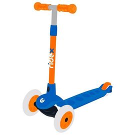 Самокат детский RIDEX Hero 3-х колесный, 120/80 мм, синий/оранжевый, изображение  - НаВелосипеде.рф