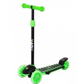 Самокат RIDEX 3D Spike, 3-х колесный, складной, детский, 120/100 мм, зеленый, изображение  - НаВелосипеде.рф