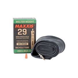 Велокамера Maxxis Welter, 29x1.9/2.35, Presta, 48mm, Weight 0.9mm, черная, велониппель, IB96826200, изображение  - НаВелосипеде.рф