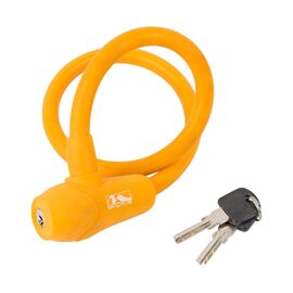 Велосипедный замок M-WAVE, тросовый, на ключ, 12 х 600 мм, оранжевый, 5-231047, изображение  - НаВелосипеде.рф