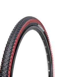 Велопокрышка HORST PQ-817, для MTB, 26x2.125 (54-559), 30 TPI, высокий, черной-красная, 00-001080, изображение  - НаВелосипеде.рф