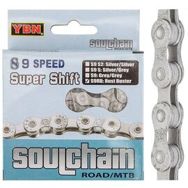 Цепь велосипедная YBN S9RB, 1/2"x11/128", 9 скоростей, 116 звеньев, в индивидуальной упаковке, 570086, изображение  - НаВелосипеде.рф