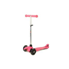 Самокат Bonza Magic (JW020), трехколесный, детский, светящиеся колеса, розовый , изображение  - НаВелосипеде.рф