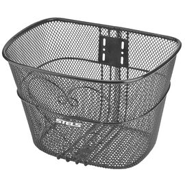 Велокорзина STELS JL-072, передняя, стойки для 28", чёрная, 270054, изображение  - НаВелосипеде.рф