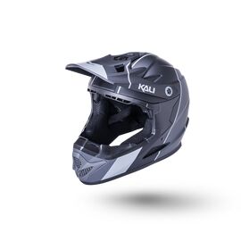 Велошлем KALI Zoka Full Face, DH/BMX, 6 отверстий, LDL, Stripe матовый/ черный/серый, 2021, 02-10621112, Вариант УТ-00253871: Размер: YM (50-51 см), изображение  - НаВелосипеде.рф