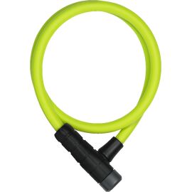 Замок велосипедный ABUS Primo 5412K/85 см, трос, 12 мм, на ключ, класс защиты 3/15, 320 гр, лаймовый, 05-0016517, изображение  - НаВелосипеде.рф