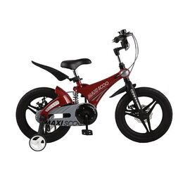 Детский велосипед Maxiscoo Galaxy Делюкс плюс 14" 2021, Вариант УТ-00255441: Возраст: 4-5 лет (Рост: 90-110 см), Цвет: Красный, изображение  - НаВелосипеде.рф
