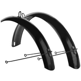 Крылья велосипедные Vinca Sport, комплект, удлиненные, 20", сталь, черный, HN 20 black, изображение  - НаВелосипеде.рф