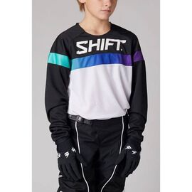 Велоджерси Shift White Label Ultra Youth Jersey, подростковая, White/Ultraviolet, 2021, 26385-476-YL, Вариант УТ-00252660: Размер: YL, изображение  - НаВелосипеде.рф