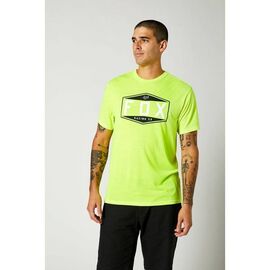 Футболка велосипедная Fox Emblem SS Tech Tee, Flow Yellow, 2021, 26972-130-2X, Вариант УТ-00253279: Размер: XXL, изображение  - НаВелосипеде.рф