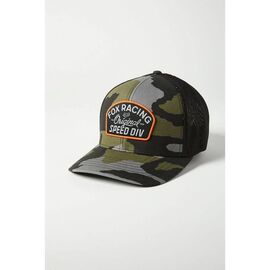 Бейсболка велосипедная Fox Og Camo Flexfit Hat, green camo, 2021, 27098-031-L/XL, Вариант УТ-00256019: Размер: L/XL, изображение  - НаВелосипеде.рф