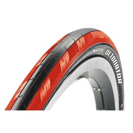 Покрышка велосипедная Maxxis Detonator, 700x23C, TPI 60, кевлар, 57a/62a, Dual, Black/Red, ETB86352000, изображение  - НаВелосипеде.рф