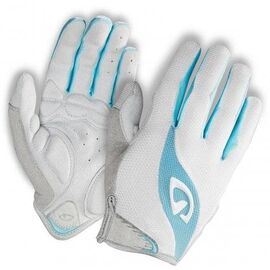 Велоперчатки женские GIRO TESSA, длинные пальцы, white/milky blue, GIG7043573, Вариант УТ-00003780: Размер: M, изображение  - НаВелосипеде.рф