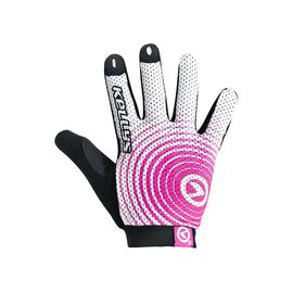 Велоперчатки KELLYS INSTINCT long, бело-розовые, Gloves INSTINCT long , white/pink XL, Вариант УТ-00017081: Размер: XL, изображение  - НаВелосипеде.рф