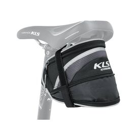Велосумка под седло KELLYS HANDY-L, 1.4л, быстросъёмное крепление, чёрная с светоотражающей полоской, Saddle Bag HANDY, изображение  - НаВелосипеде.рф