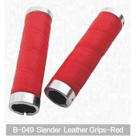 Грипсы велосипедные Kivi, Slender Leather, красный, B-049, изображение  - НаВелосипеде.рф