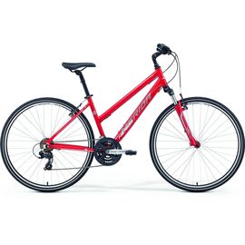 Кроссовый велосипед Merida Crossway 10-V Lady 2017 красный, Вариант УТ-00040998: Рама: 43cm (Рост: 155 - 165 cm), Цвет: матовый красно-черный , изображение  - НаВелосипеде.рф