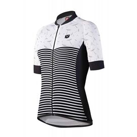 Велоджерси Taymory Elite Gavia, женская, короткий рукав, белый с чёрными полосками, 8435506125292, Вариант УТ-00260600: Размер: L, изображение  - НаВелосипеде.рф